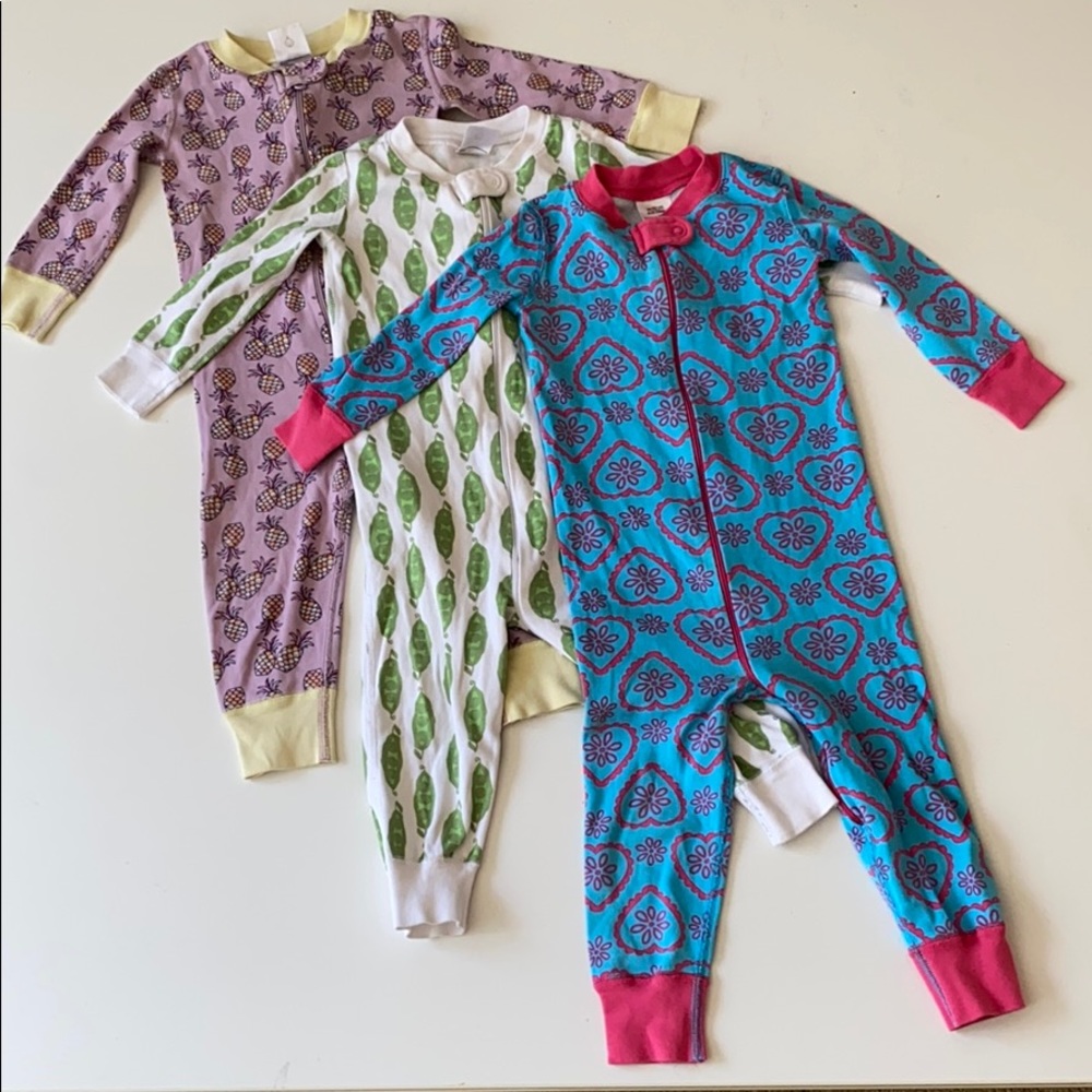 Three Hanna Andersson cotton pajamas